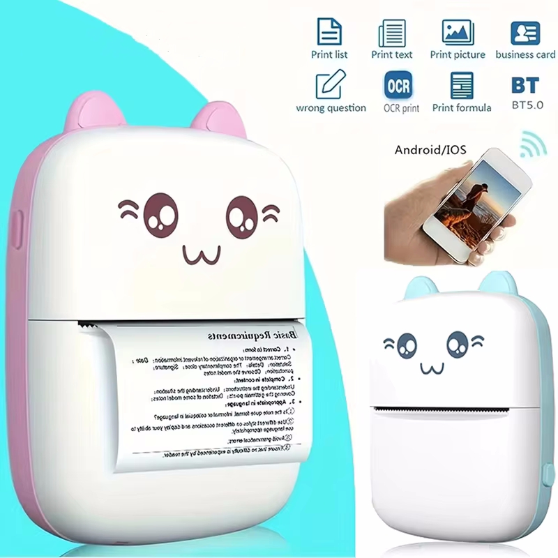Mini Pocket Thermal Printer Paper Roll - Tragbarer Mini-Thermodrucker zum Drucken von Fototaschen,
