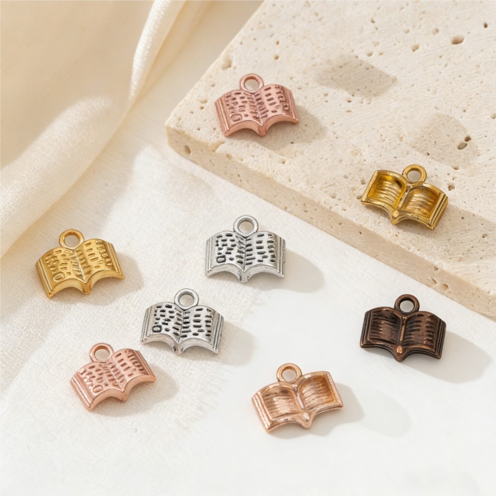 Stationery Books - 10/20/100 Stück Charms, offenes Buch, 12