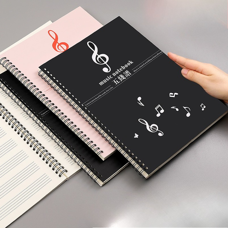 Blank Sheet Music Notebook - Spiralgebundenes Blanko-Notenheft mit breiten Notenzeilen für