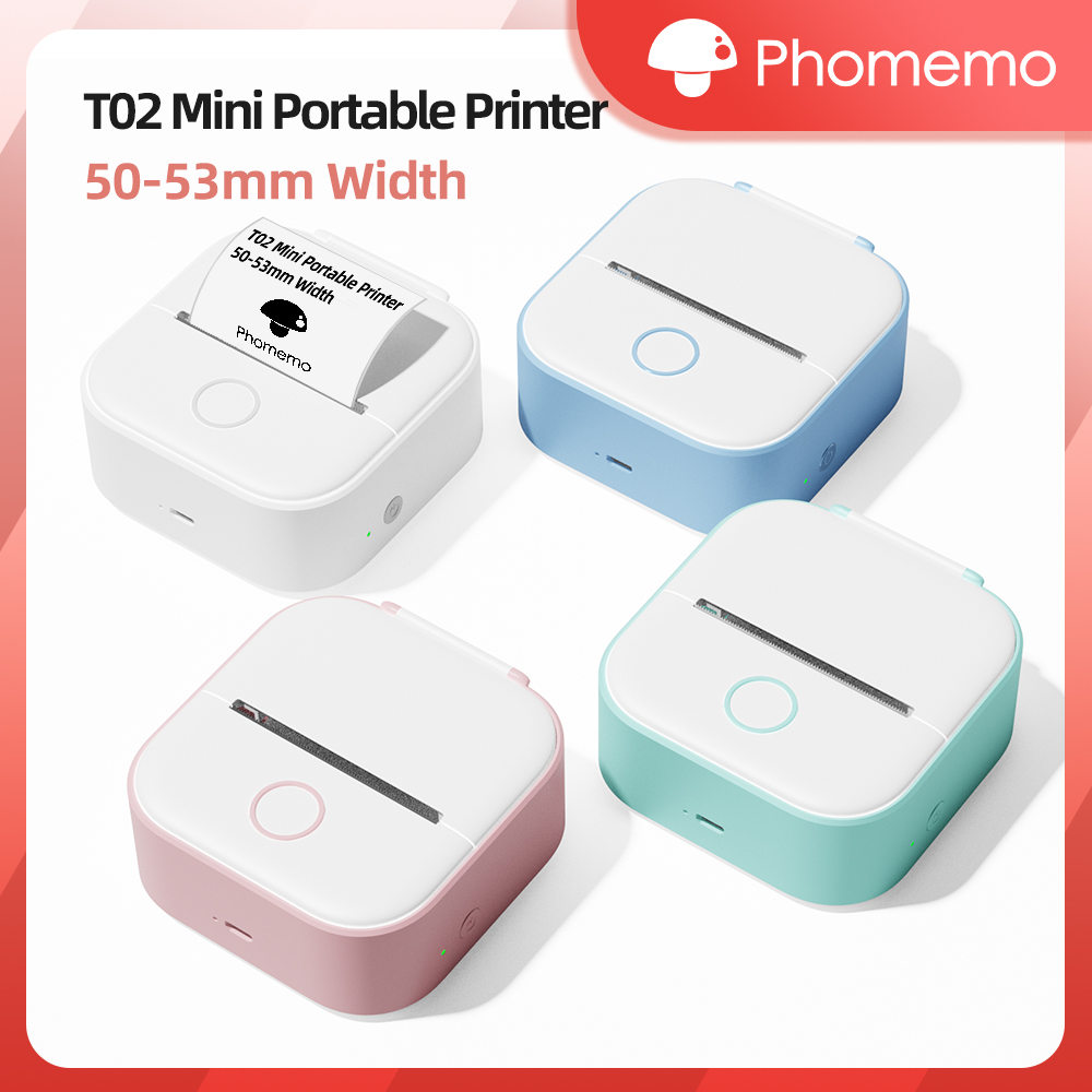 Mini Pocket Thermal Printer Paper Roll - Phomemo t02 drahtloser Taschen-Thermo drucker tragbarer
