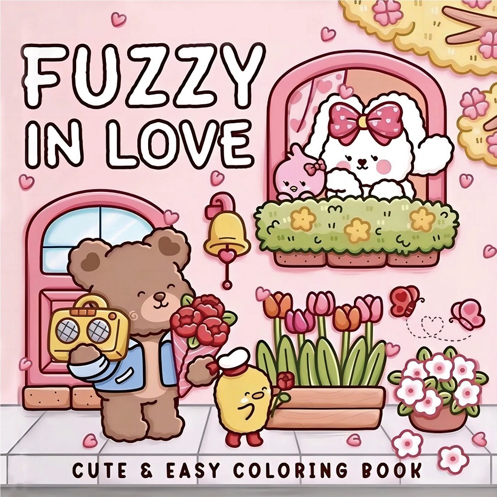 Adult Coloring Book Stress Relief - FUZZY IN LOVE Malbuch mit kräftigen,