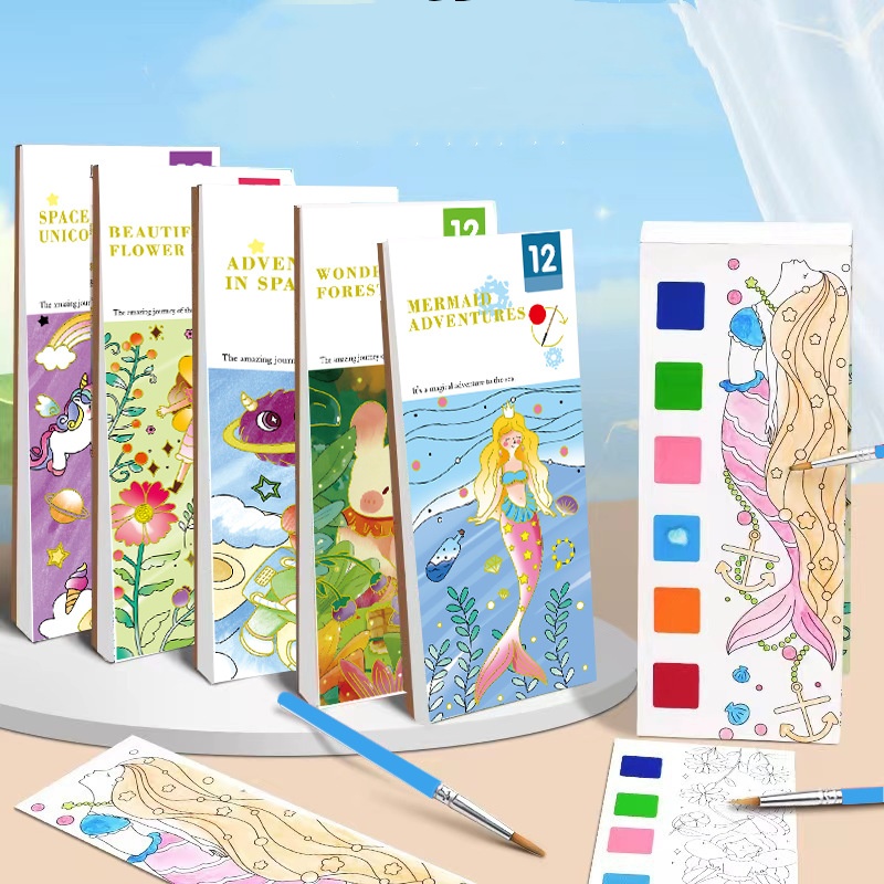Reusable Water Magic Coloring Book - Bview Art Magic wasseraktiviertes Malbuch für