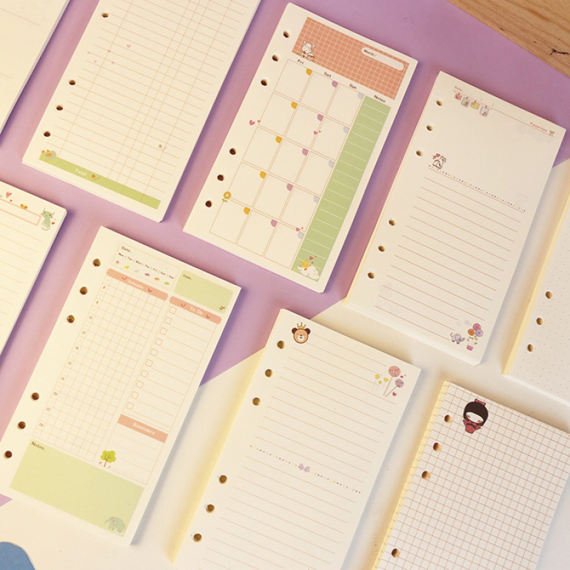A5 Spiral Dotted Grid Notebook - 2026 Farbige A5 A6 Loseblatt-Notizbuch-Nachfüllungen Spiralbinder