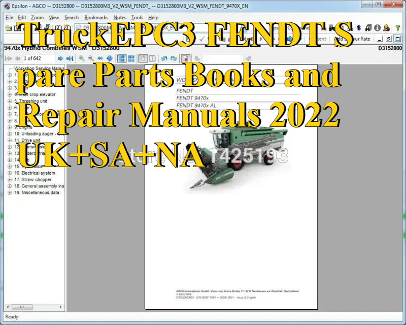 Books - TruckEPC3 FENDT Ersatzteile, Bücher und Reparaturhandbücher,