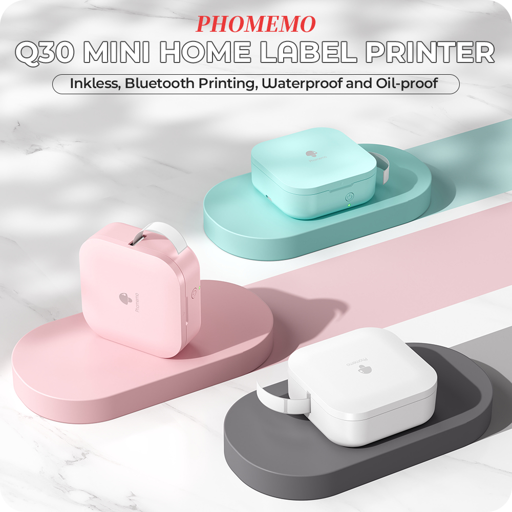 Mini Pocket Thermal Printer Paper Roll - 【Neu】Phomemo Q30 Mini-Etikettendrucker, tragbarer Thermo-Etikettendrucker, 6–15