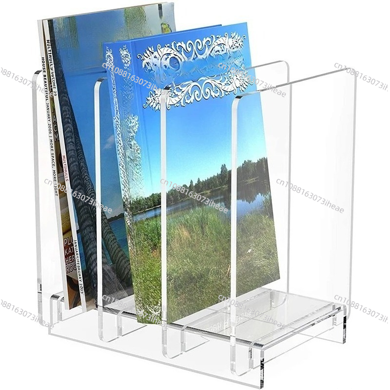 Clear Acrylic Book Stand Holder - Durchsichtiger Zeitschriftenhalter und Aktenorganisator aus Acryl,