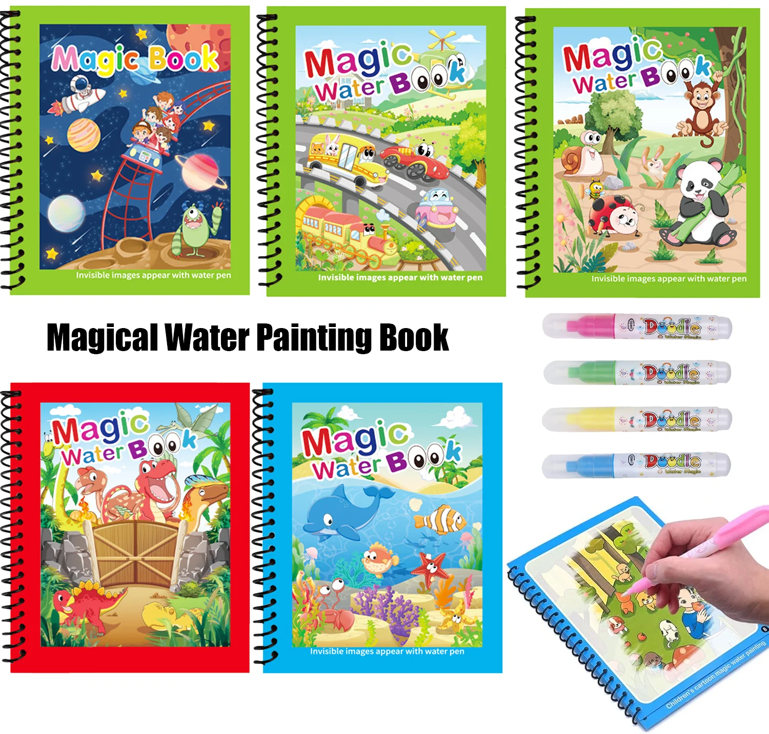 Reusable Water Magic Coloring Book - 1pc Wiederverwendbare Kinder Magie Wasser Zeichnung