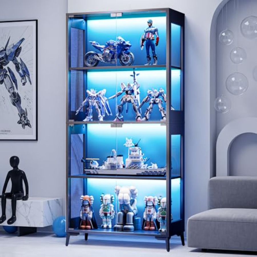 Books - Glasvitrine mit Türen für Sammlerstücke und