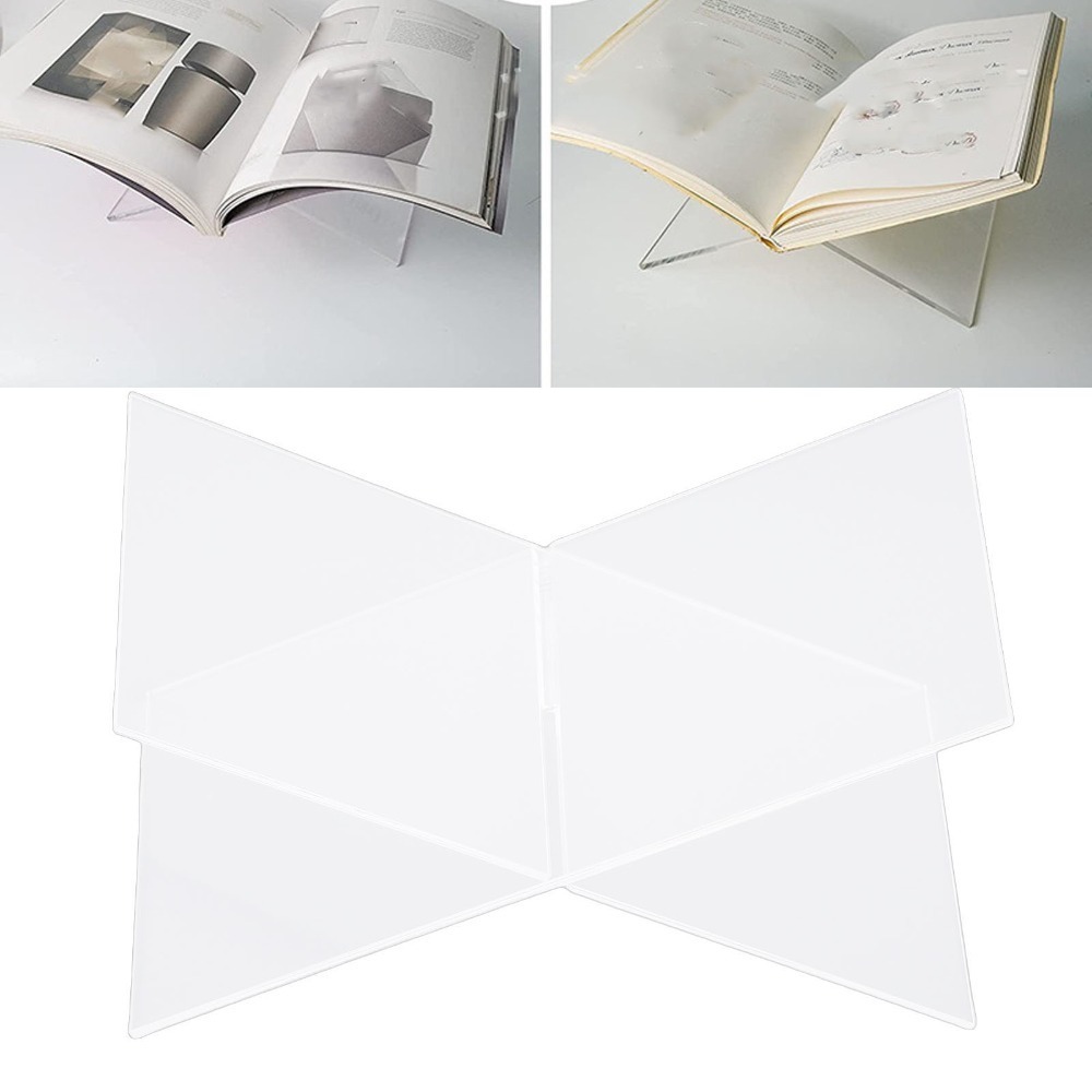 Clear Acrylic Book Stand Holder - 1 Set X-förmiger Acryl-Buchständer, klares Acrylmaterial,