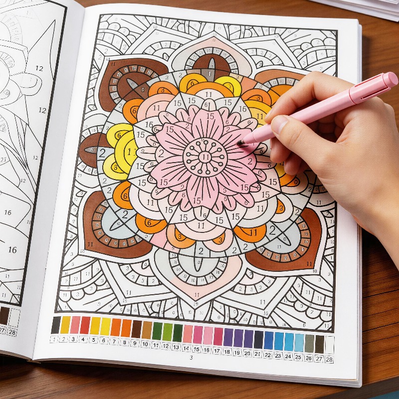 Adult Coloring Book Stress Relief - Malbuch für Erwachsene mit Tier-/Pflanzenmotiven zur