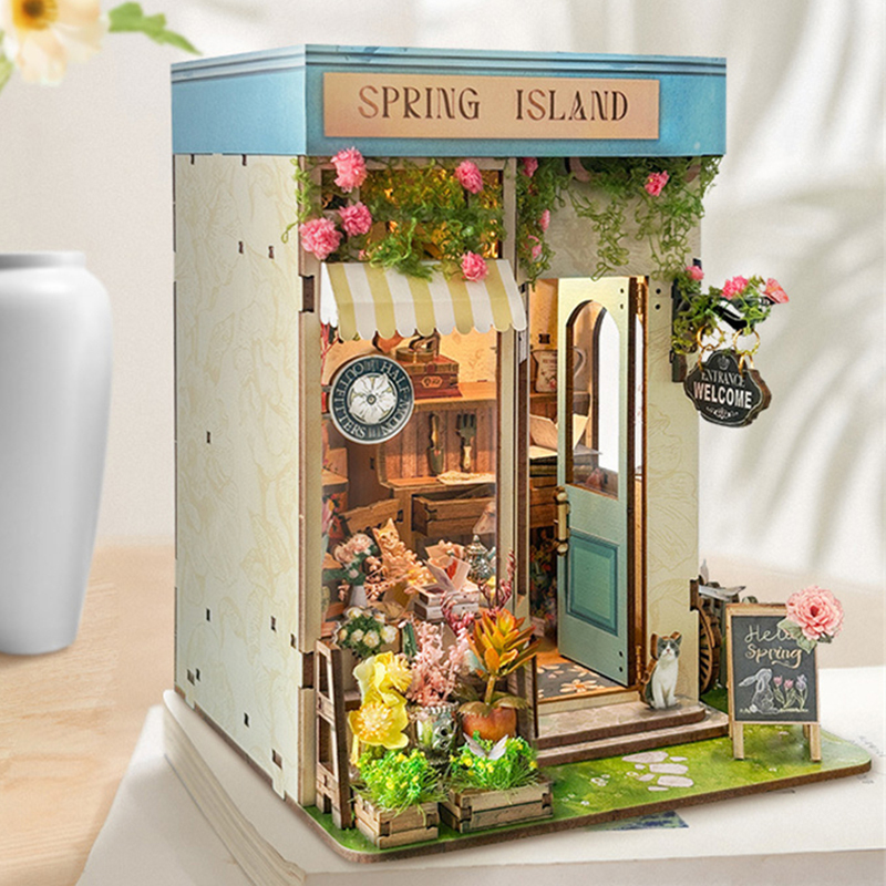 DIY Holz Spring Island Flower  – Diy Wooden Book Nook Kit Shelf Insert Bewertung und Preis