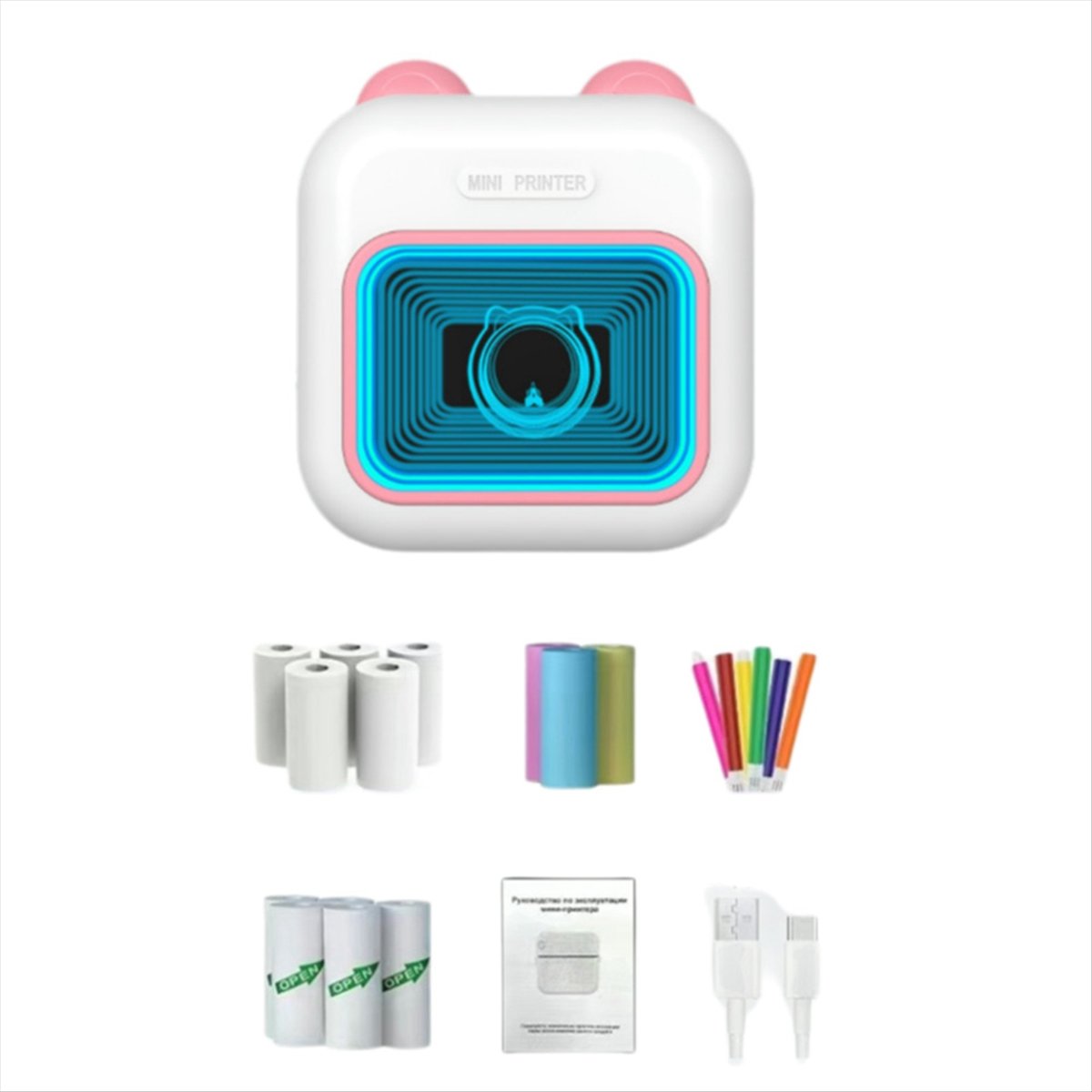 Mini-Aufkleberdrucker, RGB-Lic – Mini Pocket Thermal Printer Paper Roll Bewertung und Preis