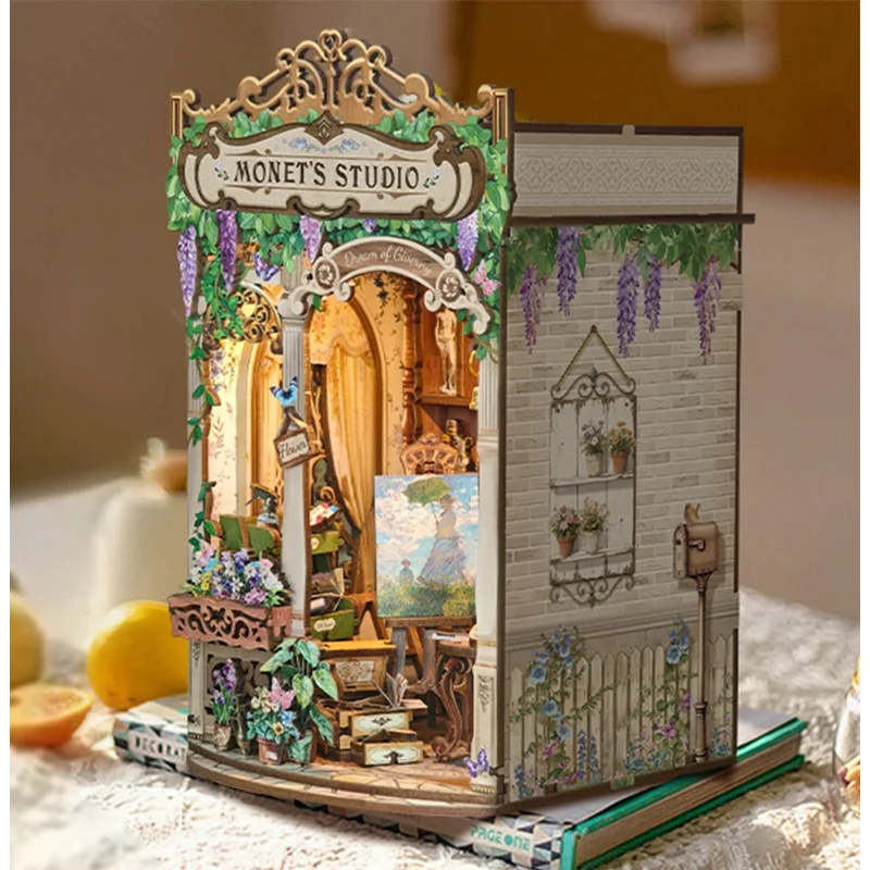 Hölzernes Monet-Studio-Bücherr – Diy Wooden Book Nook Kit Shelf Insert Bewertung und Preis