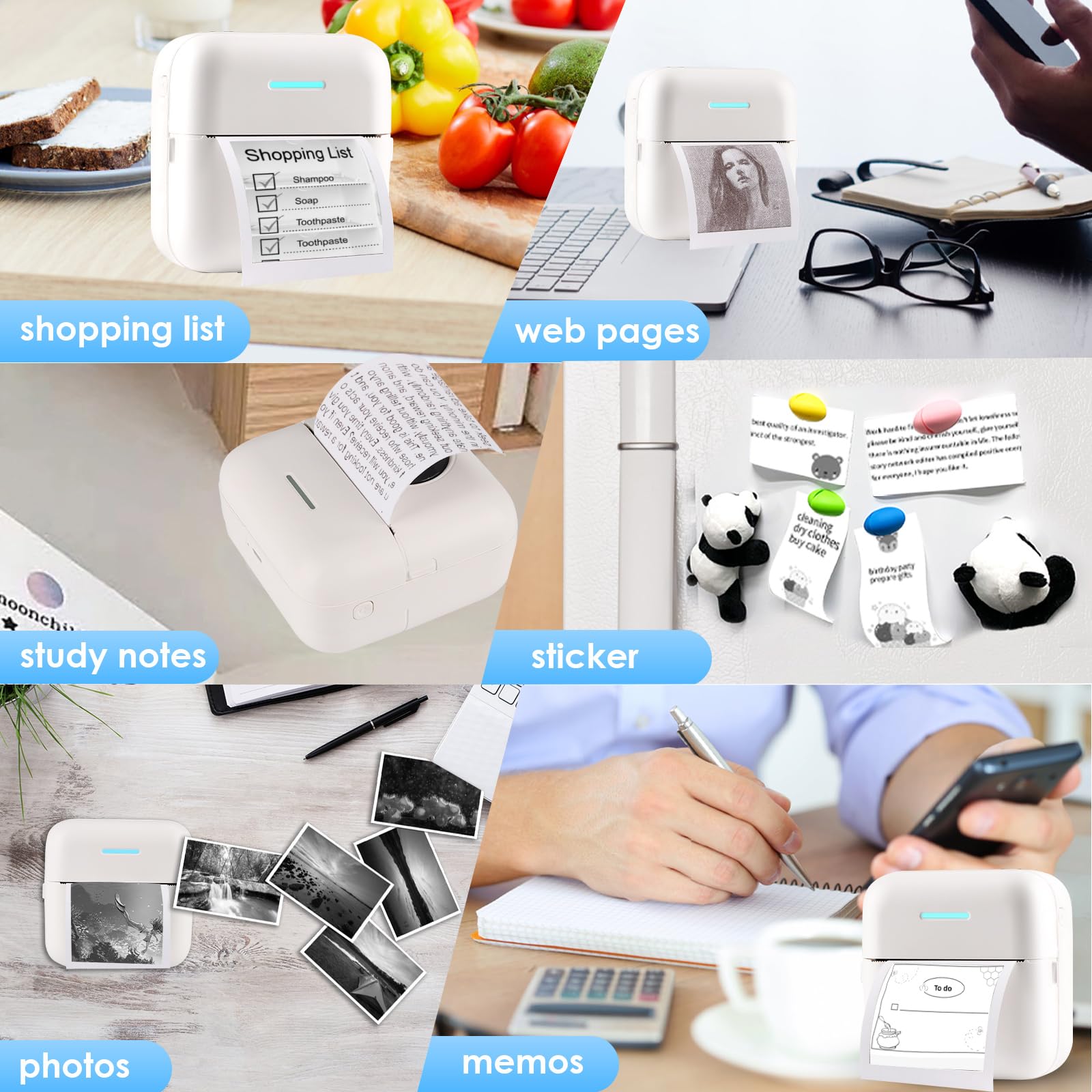 10 Rollen thermisches, tintenl – Mini Pocket Thermal Printer Paper Roll Bewertung und Preis
