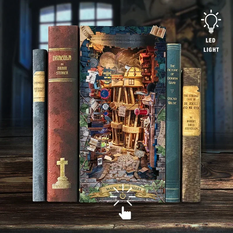 Retro DIY Magic Night Alley Ho – Diy Wooden Book Nook Kit Shelf Insert Bewertung und Preis