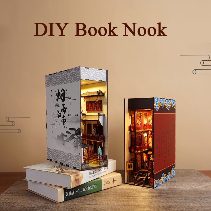 DIY Buchnischen-Einsatzregal-B – Diy Wooden Book Nook Kit Shelf Insert Bewertung und Preis