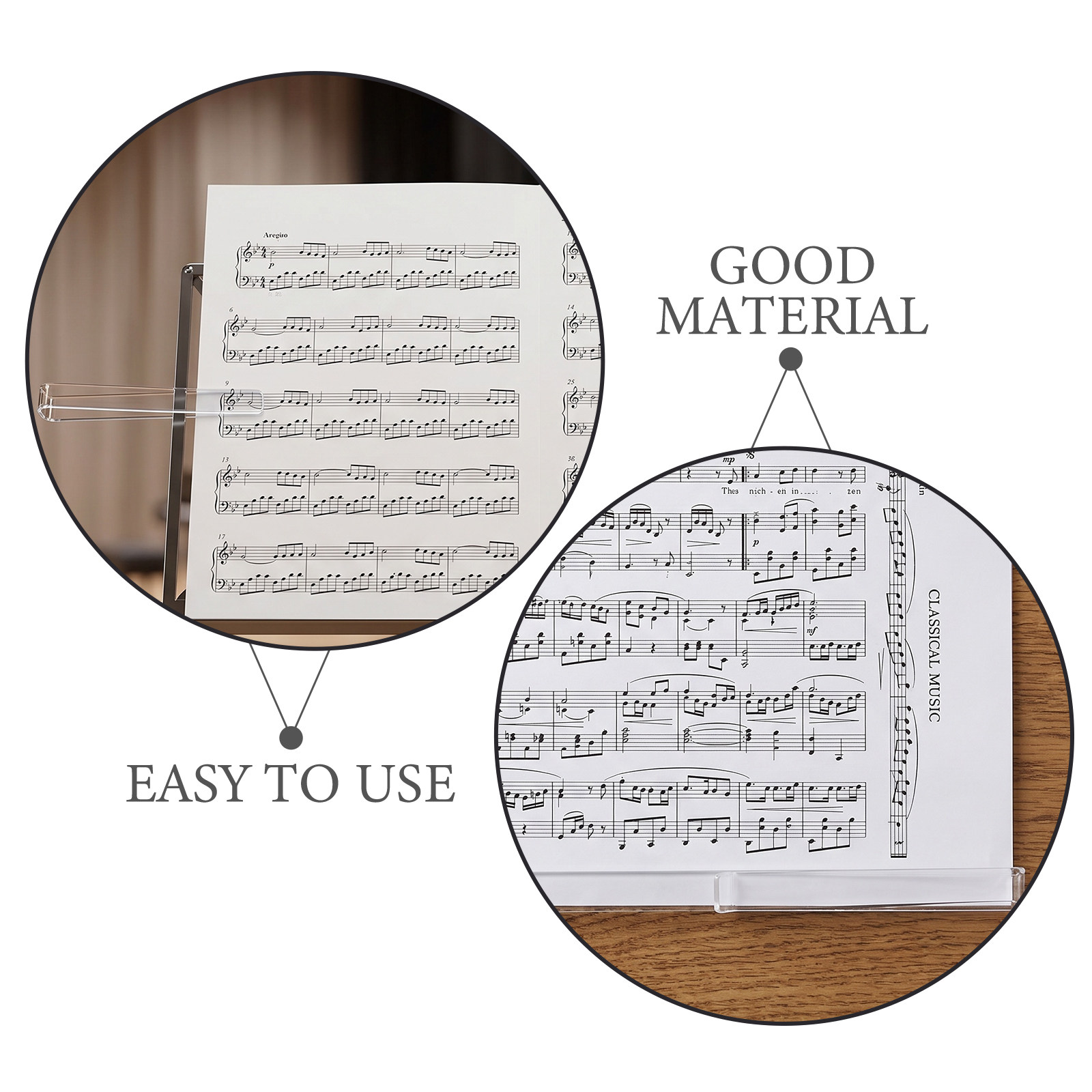 6 Paar Musikbuch-Seitenhalter- – Clear Acrylic Book Stand Holder Bewertung und Preis