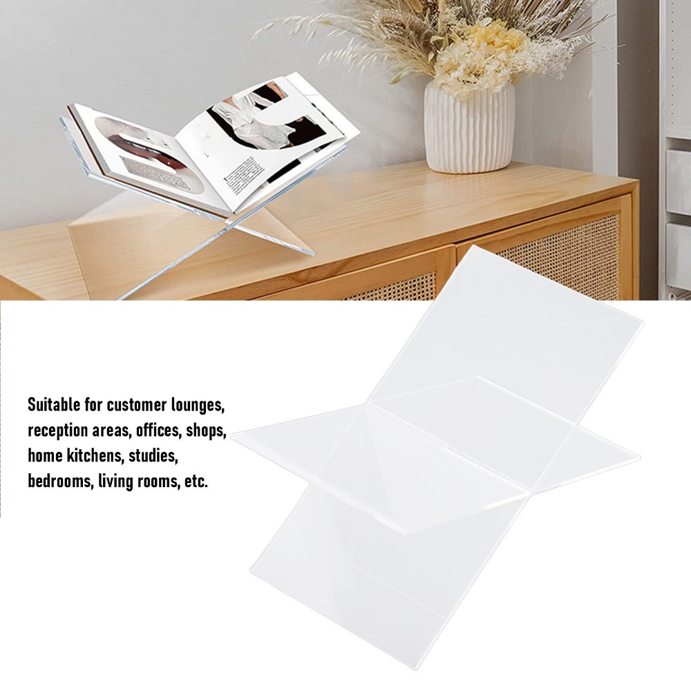 1 Set X-förmiger Acryl-Buchstä – Clear Acrylic Book Stand Holder Bewertung und Preis