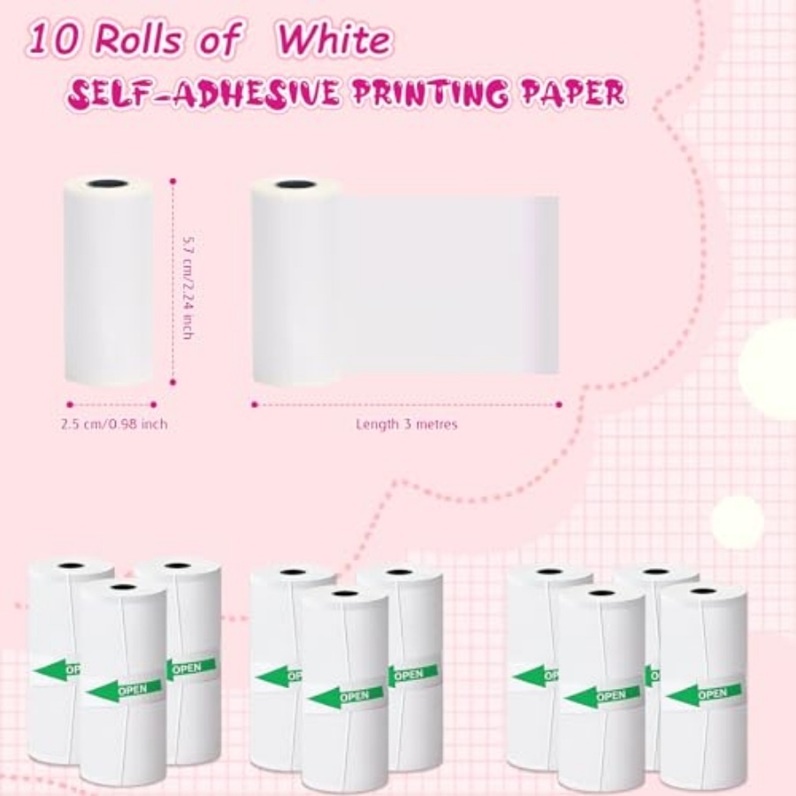10 Rollen Thermo-Aufkleberpapi – Mini Pocket Thermal Printer Paper Roll Bewertung und Preis