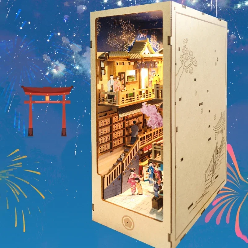 Japanische Retro DIY Holz Buch – Diy Wooden Book Nook Kit Shelf Insert Bewertung und Preis