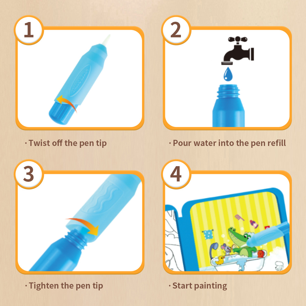 Magisches Wassermalbuch Wieder – Reusable Water Magic Coloring Book Bewertung und Preis