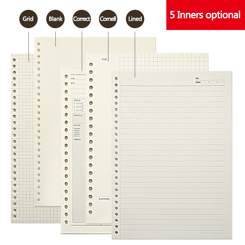 A5 B5 20 Löcher Loseblatt-Noti – A5 Spiral Dotted Grid Notebook Bewertung und Preis