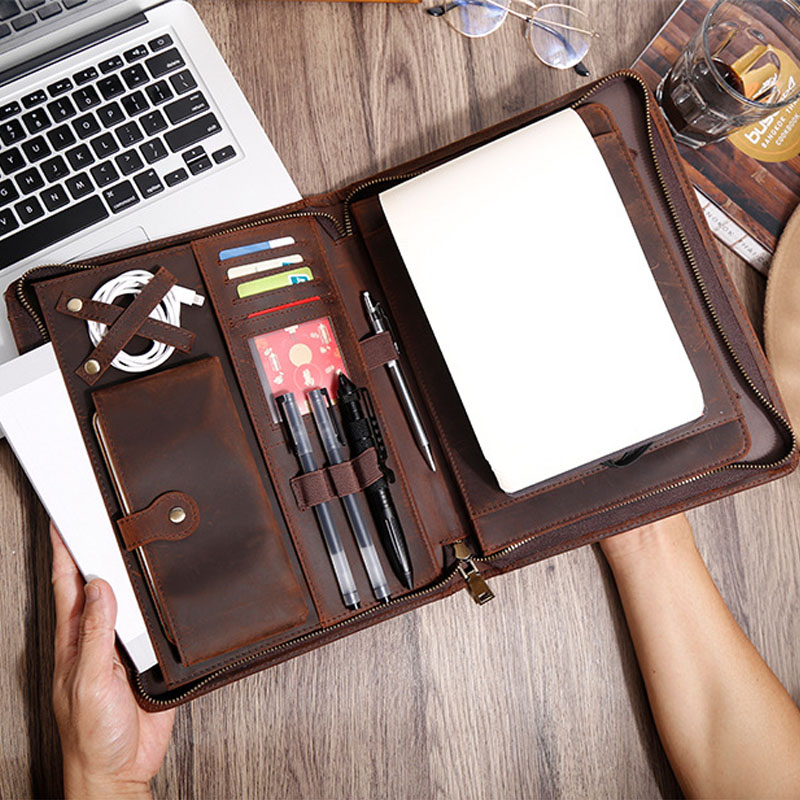 Rindsleder Reißverschluss-Port – Vintage Leather Journal Notebook Bewertung und Preis