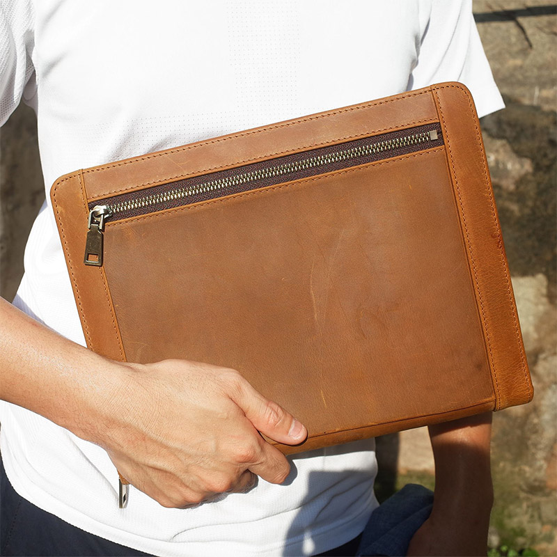 Rindsleder Reißverschluss-Port – Vintage Leather Journal Notebook Bewertung und Preis