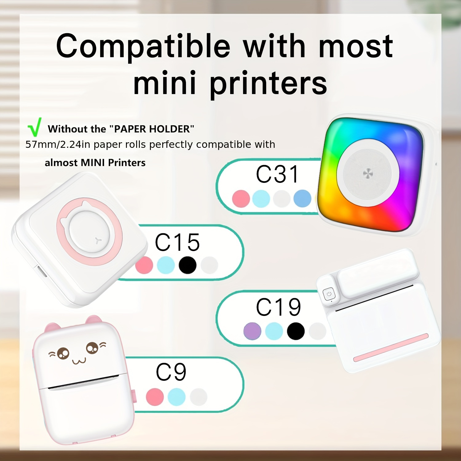 2/4/8 Rollen transparentes, se – Mini Pocket Thermal Printer Paper Roll Bewertung und Preis